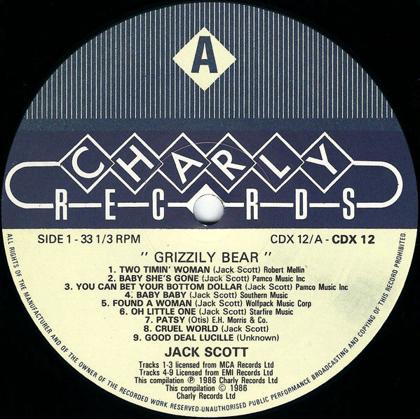 Jack Scott : Grizzily Bear (2xLP, Comp)
