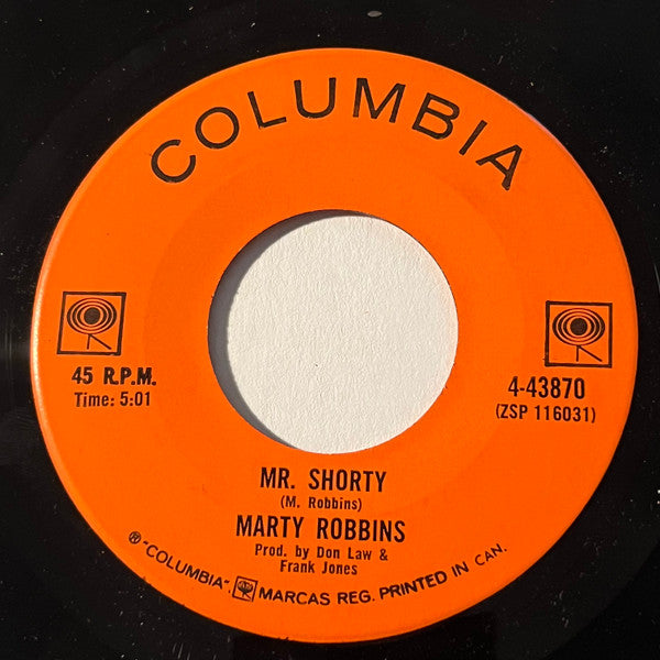 Marty Robbins : Tall Handsome Stranger / Mr. Shorty (7", Single)