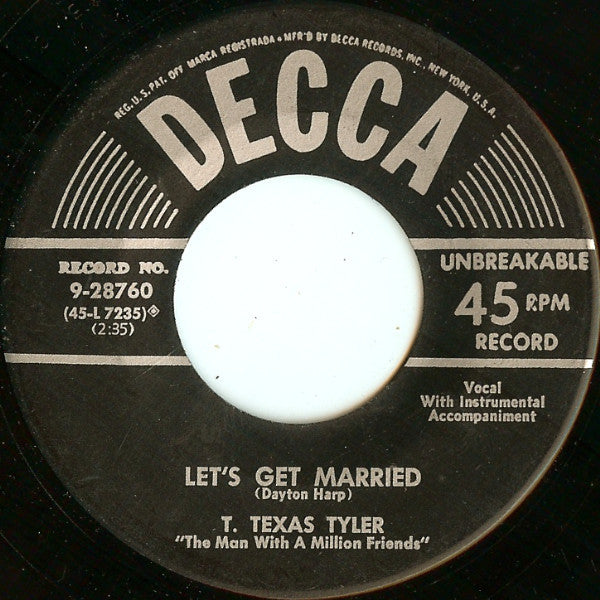 T. Texas Tyler : Scratch And Itch (7", Single)