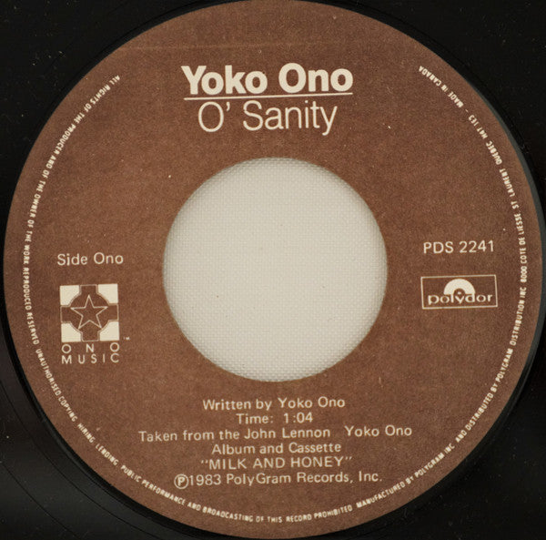 John Lennon / Yoko Ono : Nobody Told Me (7", Single)