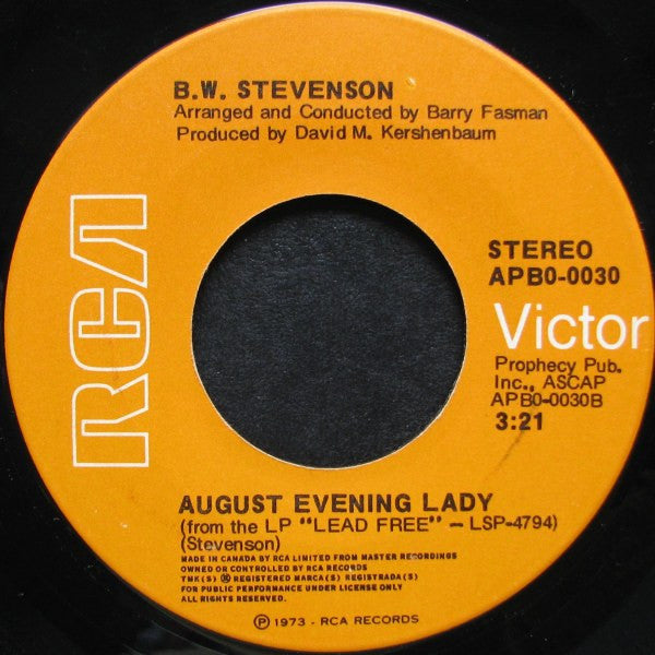 B.W. Stevenson : My Maria (7", Single)