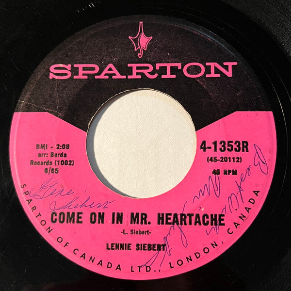 Lennie Siebert : Badger Bodine / Come On In Mr. Heartache (7", Single)