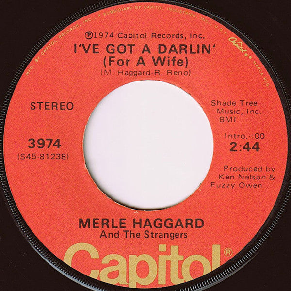 Merle Haggard And The Strangers (5) : Kentucky Gambler (7", Single, Win)