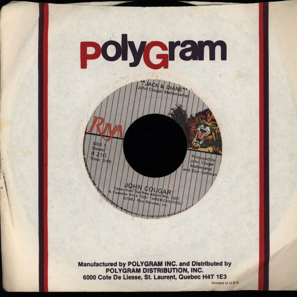 John Cougar* : Jack & Diane (7", Single)