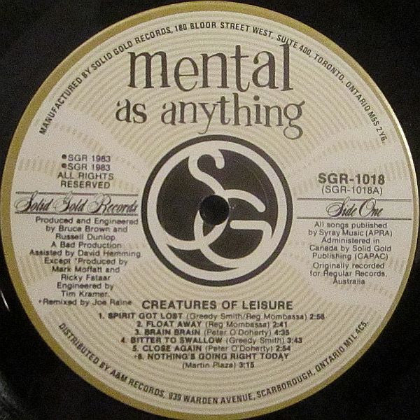 Mental As Anything : Creatures Of Leisure (LP, Album)