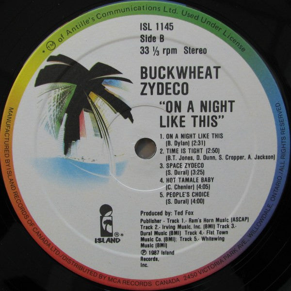 Buckwheat Zydeco : On A Night Like This (LP, Album)