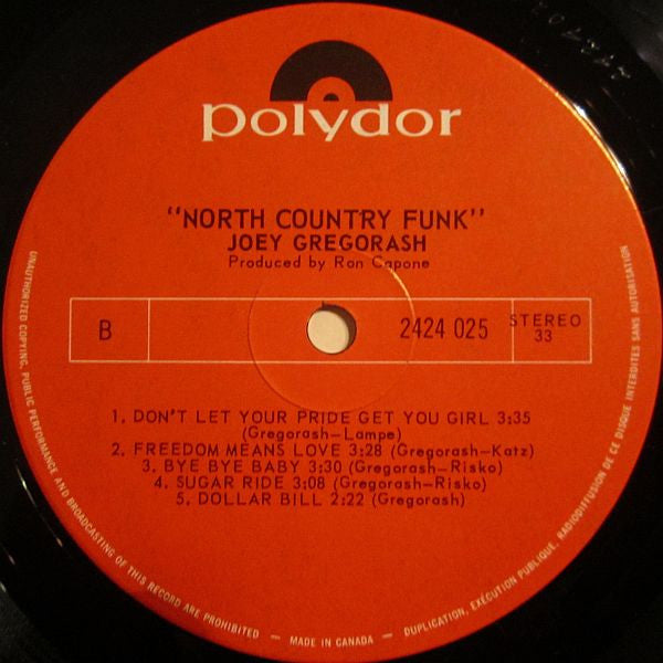 Joey Gregorash : North Country Funk (LP, Album)