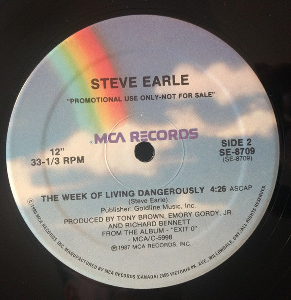 Steve Earle & The Dukes : I Ain't Ever Satisfied / The Week Of Living Dangerously (12", Promo, Smplr)