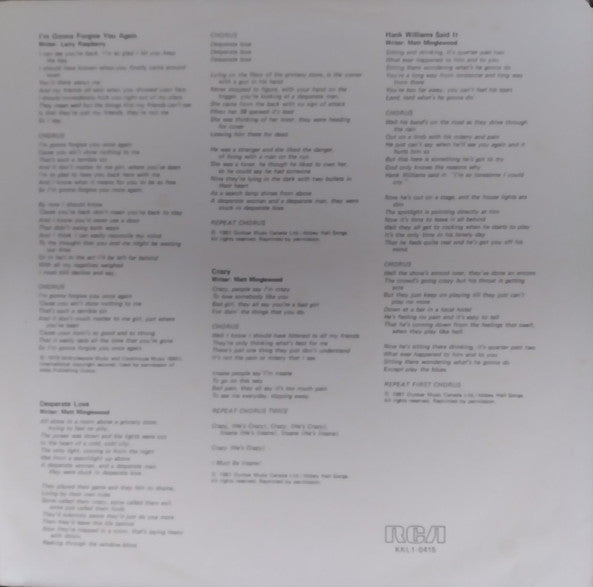 Minglewood Band : Out On A Limb (LP, Album)