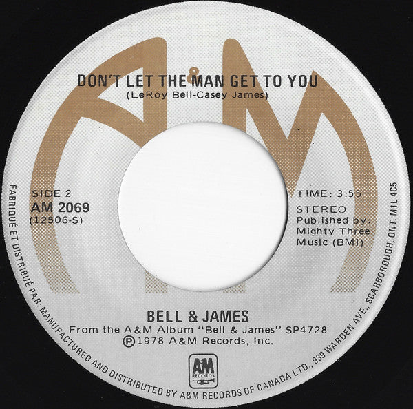 Bell & James : Livin' It Up (Friday Night) (7", Single)