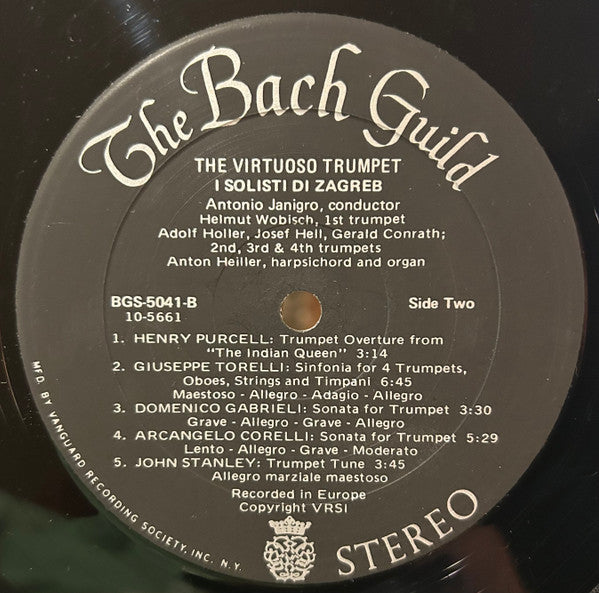 Antonio Vivaldi, Giuseppe Torelli, Henry Purcell, Domenico Gabrielli, Jeremiah Clarke, Arcangelo Corelli, Giacomo Antonio Perti : The Virtuoso Trumpet (LP, Album)