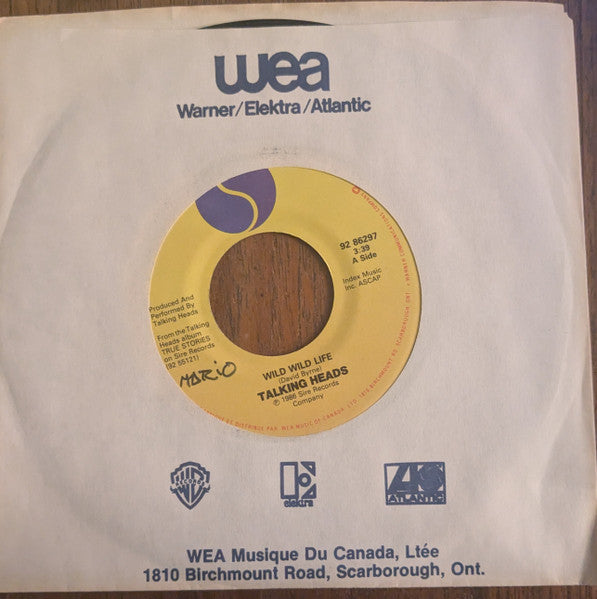 Talking Heads : Wild Wild Life (7", Single)