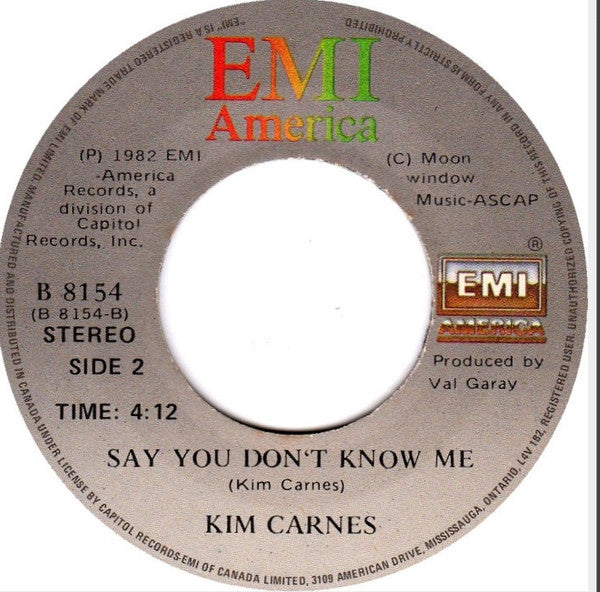 Kim Carnes : Breakin' Away From Sanity (7", Single)