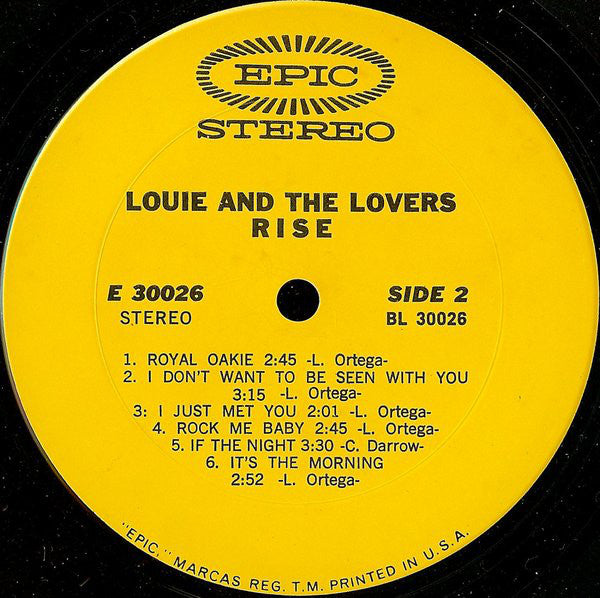 Louie And The Lovers : Rise (LP, Album)