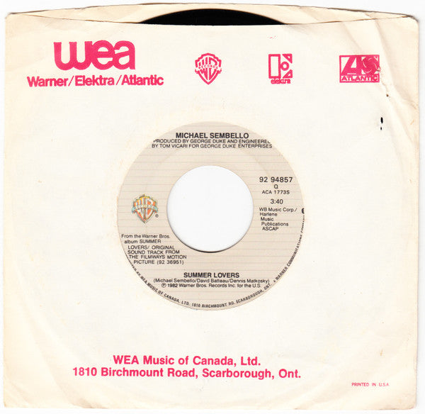 Michael Sembello : Automatic Man (7", Single)