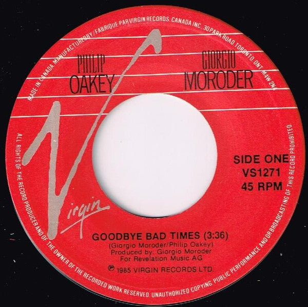 Philip Oakey & Giorgio Moroder : Good-Bye Bad Times (7")