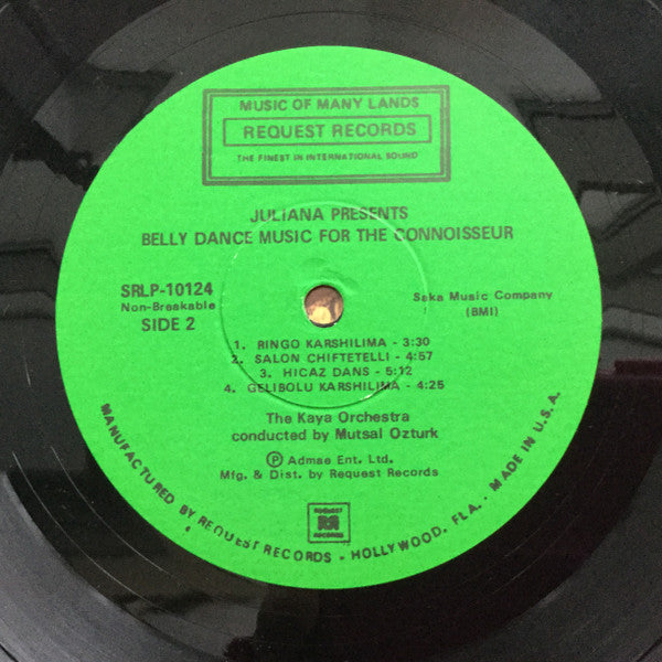 Juliana (9) : Presents Belly Dance Music For The Connoisseur (LP)