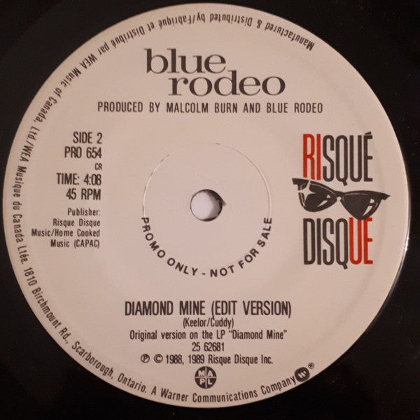 Blue Rodeo : Diamond Mine (7", Single, Promo)