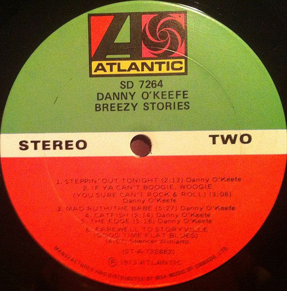 Danny O'Keefe : Breezy Stories (LP, Album)