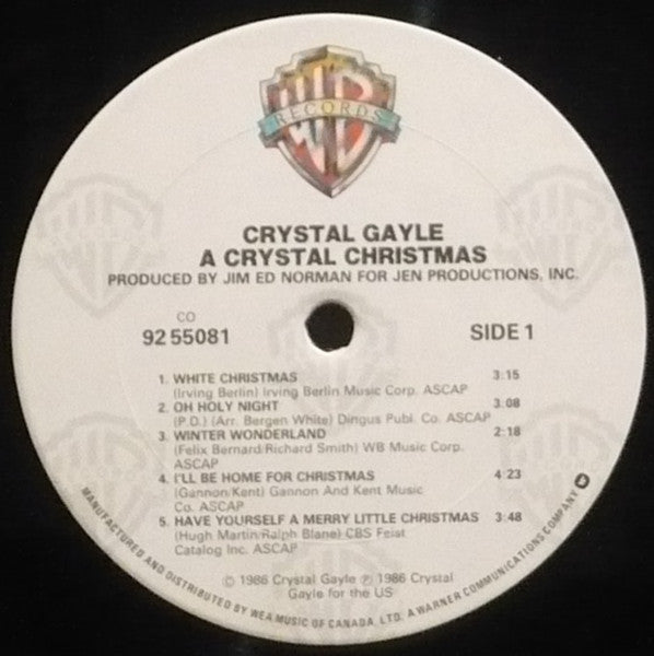 Crystal Gayle : A Crystal Christmas (LP, Album)