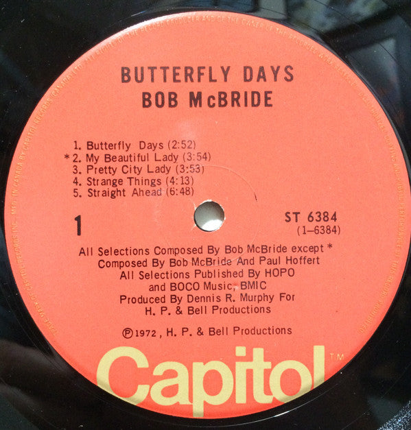 Bob McBride : Butterfly Days (LP, Album)