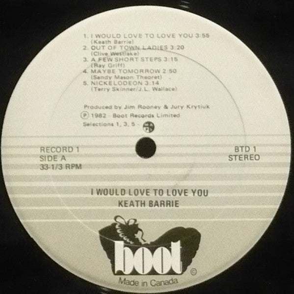 Keath Barrie : I Would Love To Love You (2xLP, Album)