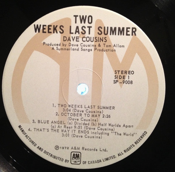 Dave Cousins : Two Weeks Last Summer (LP, Album, RE)