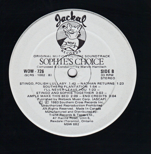 Marvin Hamlisch : Sophie's Choice (LP, Album)