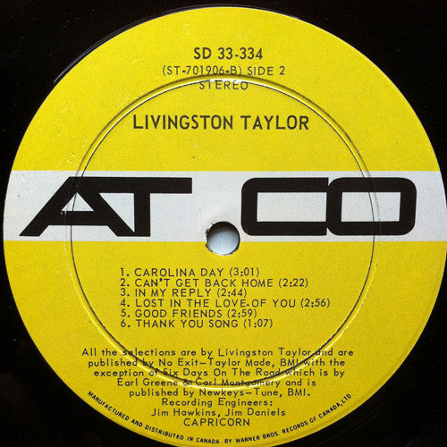 Livingston Taylor : Livingston Taylor (LP, Album)