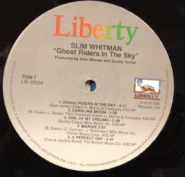 Slim Whitman : Ghost Riders In The Sky (LP, Album, RE)