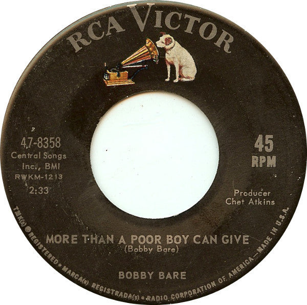 Bobby Bare : More Than A Poor Boy Could Give (7", Single)