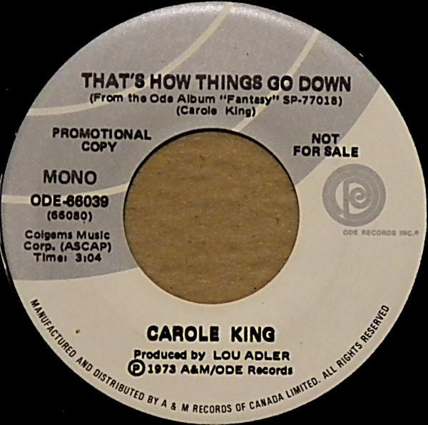 Carole King : Corazón / That's How Things Go Down (7", Single, Mono, Promo)
