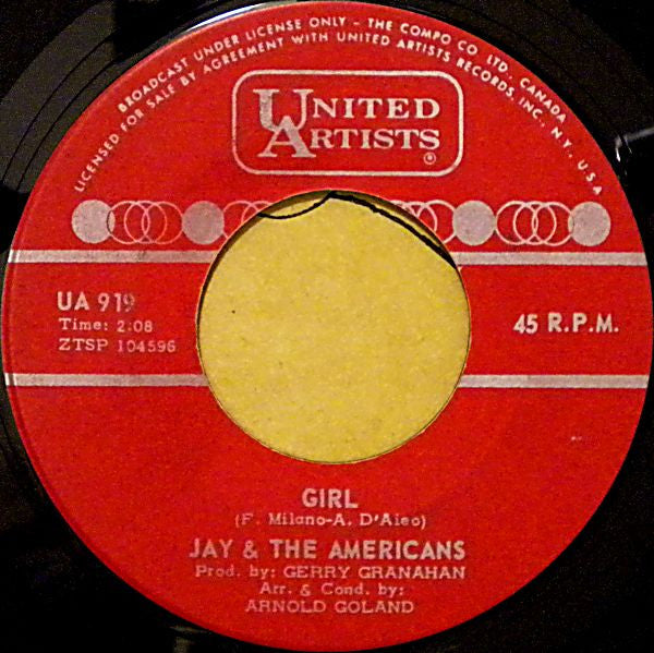 Jay & The Americans : Some Enchanted Evening (7", Single)