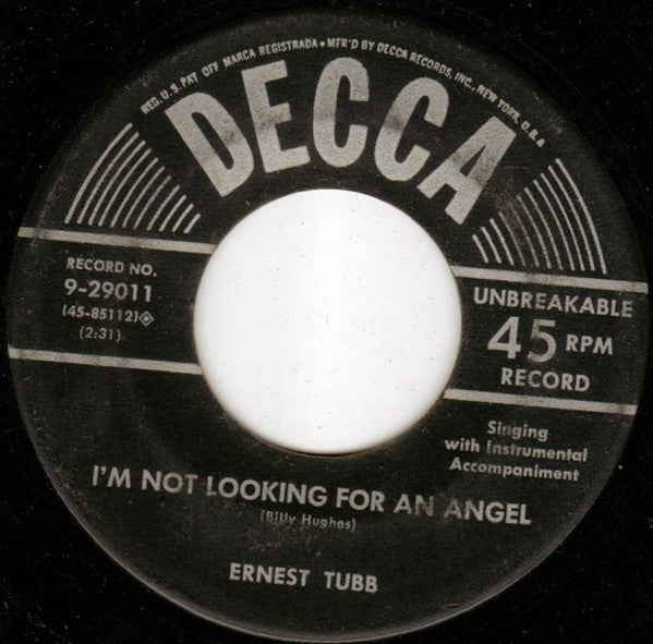 Ernest Tubb : Honky-Tonk Heart / I'm Not Looking For An Angel (7", Ric)