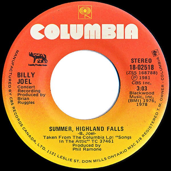 Billy Joel : Say Goodbye To Hollywood (7", Single)