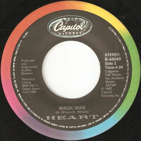 Heart : Who Will You Run To (7", Single)