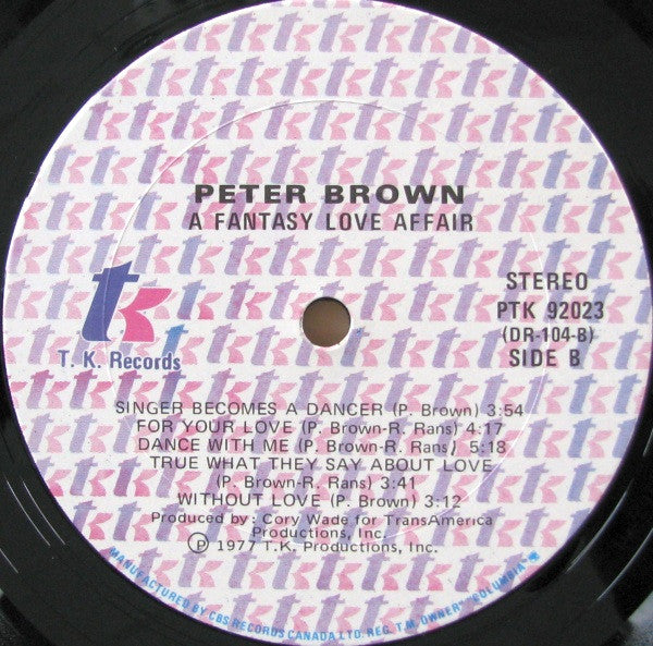 Peter Brown (2) : A Fantasy Love Affair (LP, Album, Gat)