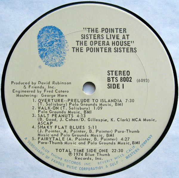 Pointer Sisters : The Pointer Sisters Live At The Opera House (2xLP, Album, Off)