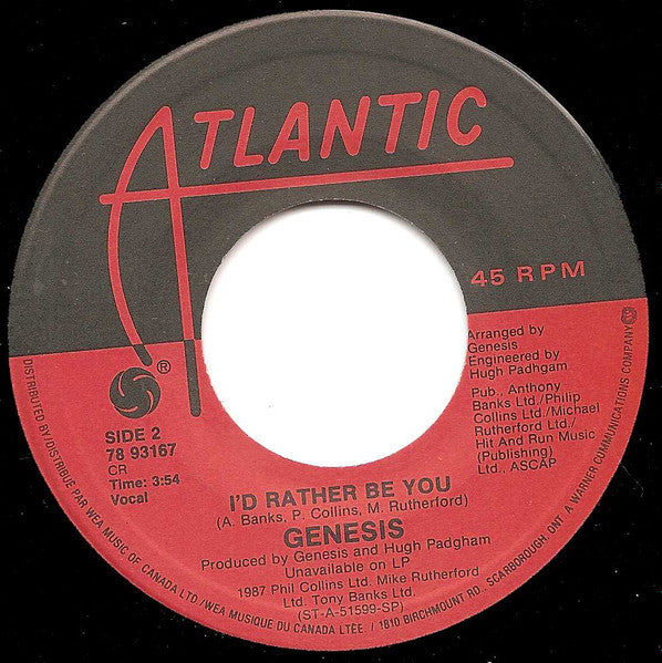 Genesis : In Too Deep (7", Single, CR)