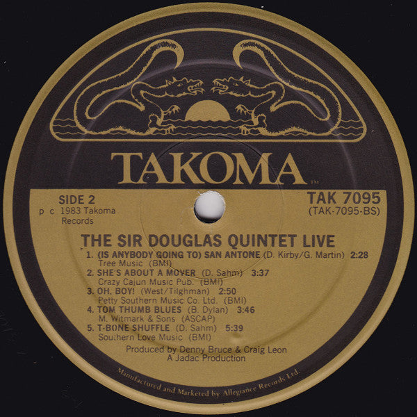 Sir Douglas Quintet : The Sir Douglas Quintet Live (LP, Album)