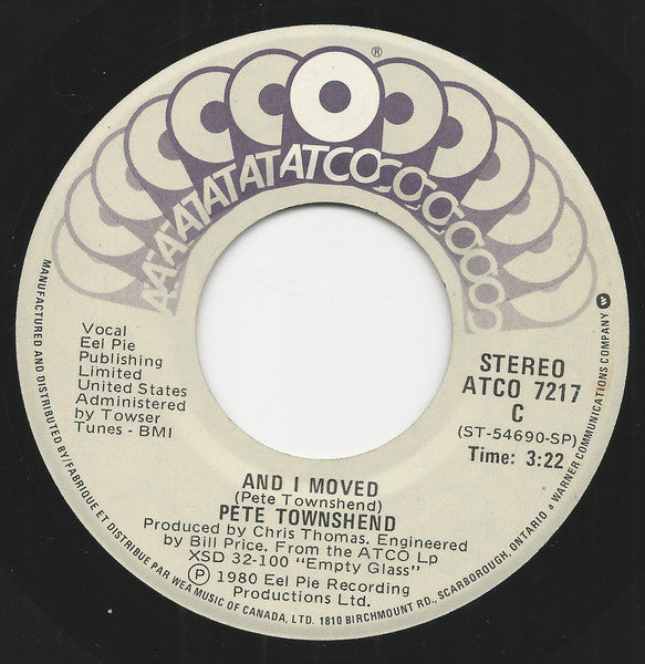 Pete Townshend : Let My Love Open The Door / And I Moved (7", Single)