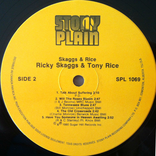Ricky Skaggs & Tony Rice : Skaggs & Rice (LP, Album)