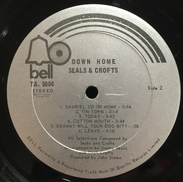 Seals & Crofts : Down Home (LP, Album)