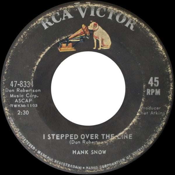 Hank Snow : Breakfast With The Blues / I Stepped Over The Line (7", Single, Ind)
