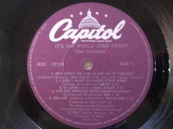 Glen Campbell : It's The World Gone Crazy (LP, Album)