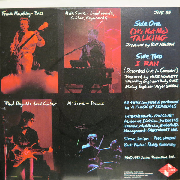 A Flock Of Seagulls : (It's Not Me) Talking (7", Single)