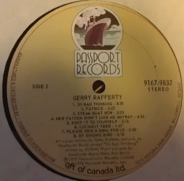 Gerry Rafferty : Gerry Rafferty (LP, Comp)