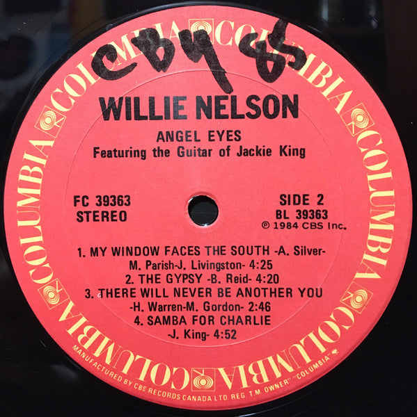 Willie Nelson Featuring The Guitar Of Jackie King : Angel Eyes (LP, Album)