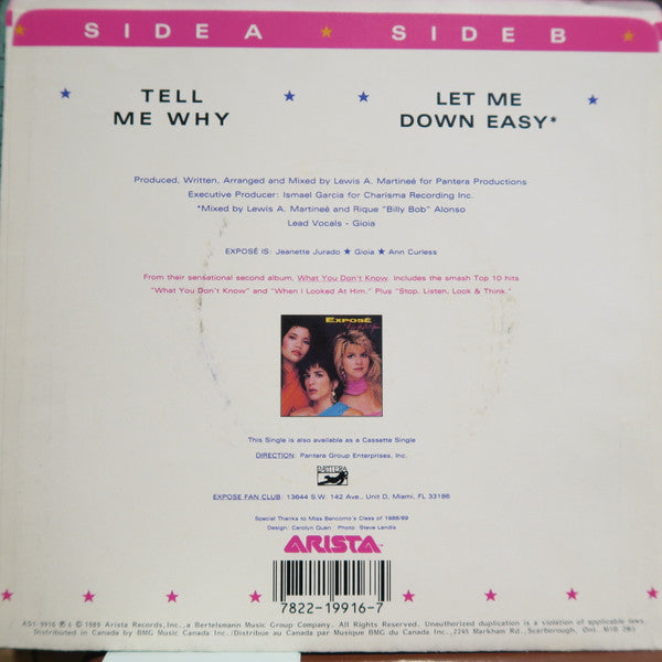 Exposé : Tell Me Why (7", Single)