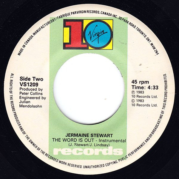 Jermaine Stewart : The Word Is Out (7")